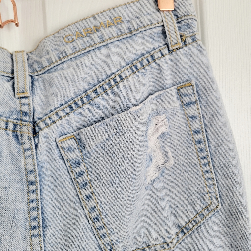 Carmar Cutout Pocket Distressed Denim Shorts - Picture 6 of 7